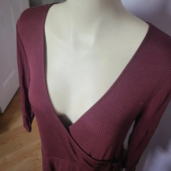 Forever 21+ Red Ribbed Dress - Picture 2 of 4